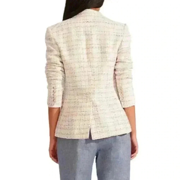 NWT Veronica Beard Tweed Cutaway Dickey Jacket Blazer Ivory Estate Size 2 - Picture 6 of 13